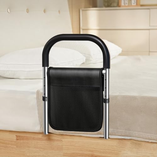Eplinnest Bed Rails for Elderly Adults Safety, Adjustable Stainless Steel Bedside Rails with Storage Bag and Fixing Straps,Simple Install Portable Bed Guards for Seniors Fits King,Queen,Full,Twin