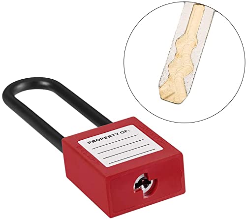 Image of 6mm Lockout Tagout Locks Safety Padlock Loto Locks Keyed Differently PA Lock Out Tag Out Steel Shackle Small Luggage Padlocks Red 2PCS