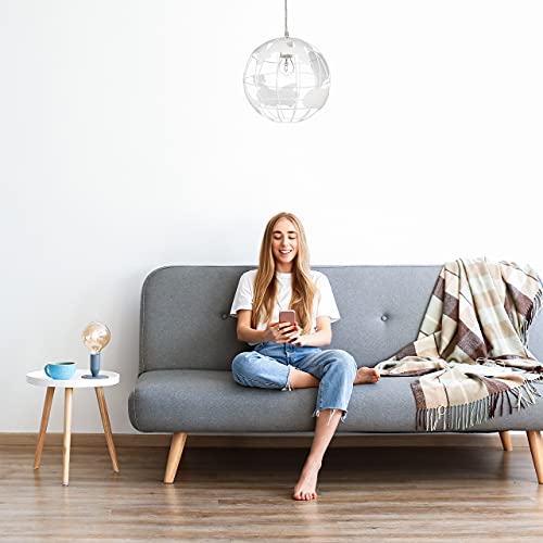 Lámpara de techo globo terráqueo con diseño minimalista de metal blanco 6