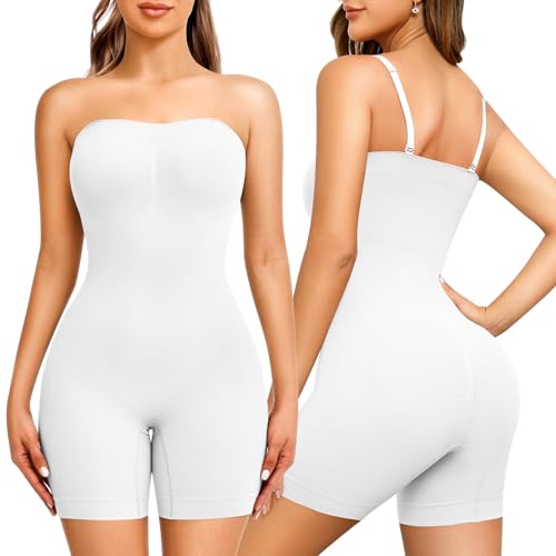 Image of Strapless Shapewear for Women Tummy Control Seamless Jumpsuit Shapewear | Bodysuit Butt Lifter Thigh Slimmer Body Shaper Seamless Under Dresses