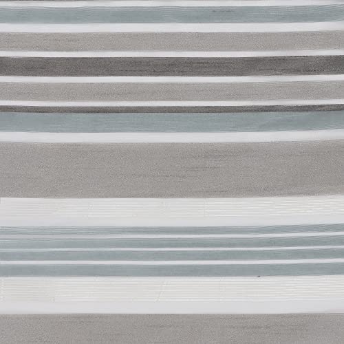 Owenie Grey Fabric Shower Curtain For Bathroom, Shower Curtain With Gray & Blue Stripe Pattern, Semi Clear Shower Curtain Liner, Semi Sheer Fabric Bath Curtain, Modern Bathroom Decorative 70X72 Inch #TOP6