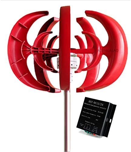 AISINILALAO 3000W No Noise Wind Power Turbines Generator Kit, 12V 24V 48V 5 Blades Windmill Lantern Vertical Axis Wind Turbine Generator for Home Hybrids Streetlight