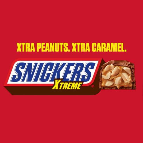 SNICKERS Xtreme Peanut and Caramel Chocolate Candy Bar, 24 Count | Quick snack, chocolate bar, candy bars, chocolate snacks, peanut caramel candy bar, 1.55 oz - image 2