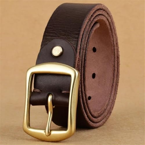 Men's Handmade Belt Pin Buckle First-Layer Real Leather Belt Daily Casual Copper Buckle Belt2