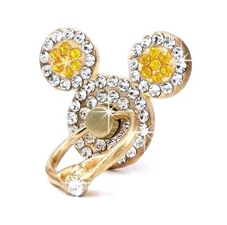 AccessoryHappy Mickey Ears Ring Stand, Rhinestone Crystal Bling Diamond 360° Rotation Cell Phone Stent Holder Grip Kickstand Compatible with iPhone 7 7 Plus iPhone 8 8 Plus 6S 6 Galaxy S7 S8 (Pink)