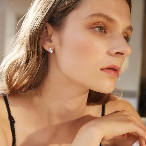 MEDWISE Dolphin Hoop Earrings 925 Sterling Silver Dolphin Earrings with Heart Moonstone Animals Dolphin Jewelry for Ladies Women Daughter Mother Mom Birthday Gift — view 4