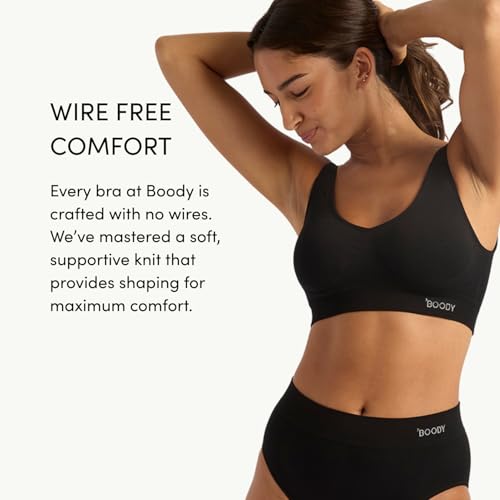 Image of Boody -Seamfree Crop Bra -Seamless Bralette -No Padding, Clips, Fastenings, Wires -Bamboo Viscose -Low-Medium Support Pull-On