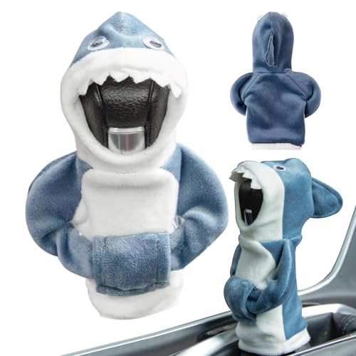 Senteen Hoodie Car Gear Shift Cover, Funda Cubierta Palanca Cambios Shift Knob Hoodie Sudadera Cambio De Marchas Shift Knob Cover Para El Interior Del Coche(Rana/Tiburón) (Tiburón)