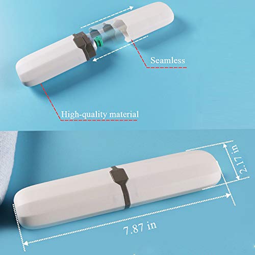Travel Toothbrush Case Box, Plastic Portable Toothbrush Holder, Capsule Oran Denture Care Container, Denture Brush Case Toothpaste Storage Box For Travel Camping Business（2 Pcs, White ） #TOP1