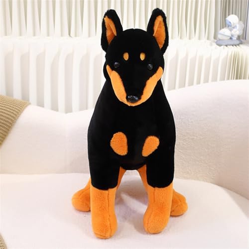 KUKUShining Realistisches Doberman Kuscheltier, Weicher Hund Stofftier Plüsch Kinder und Sammler Perfekt für die Wohnzimmerdekoration(40cm/15.7in)