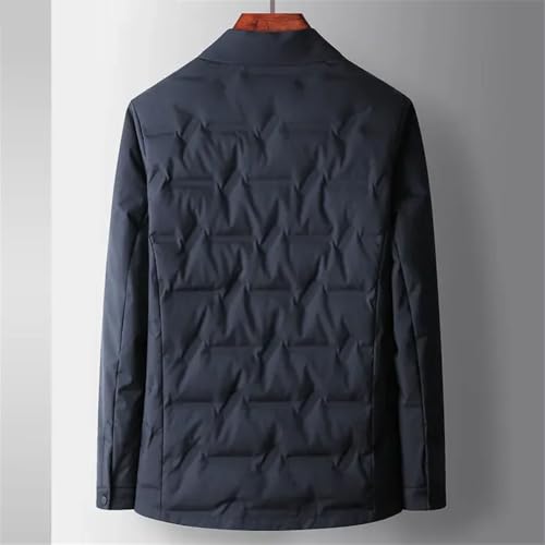 Disimlarl Men Down Jacket Solid Color Button Lapel Coat Business Casual White Duck Down Puffer Jacket2