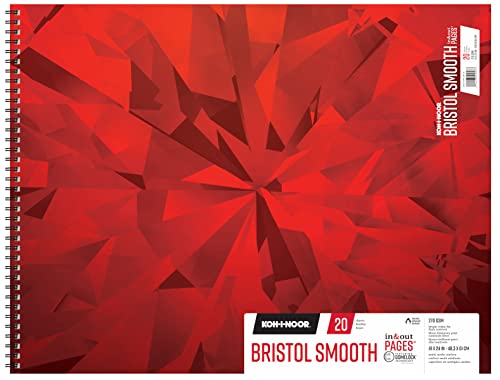 Bloc papier Bristol Koh-I-Noor lisse blanc 48,3x61 cm 270g