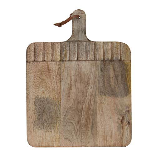 Tabla de corte y servicio rectangular ancha de madera tallada a mano, Foreside Home & Garden miniatura 1