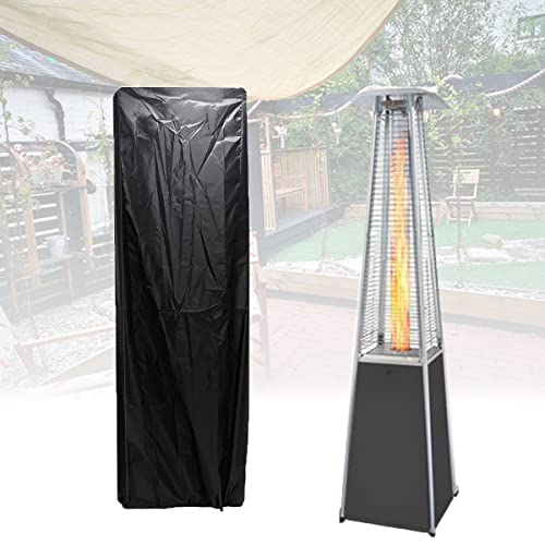 HWI Cubierta de calentador de tubo de vidrio impermeable, 210D resistente al agua, calentador de patio cuadrado para exteriores, protector de triángulo, antorcha piramidal, negro, 3145645