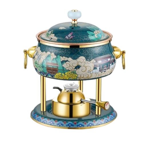 Olla de cobre puro para hot pot tradicional chino miniatura 1