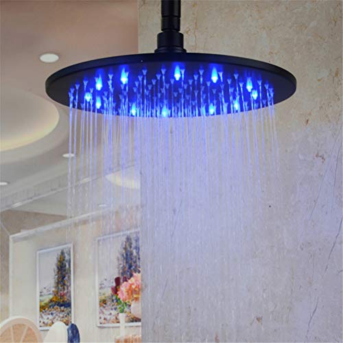 Cabezal de ducha giratorio LED Cabezal de ducha de lluvia 8-16" Cuadrado Revestimiento de acero inoxidable Cabezal de ducha fijo Grifo Accesorio de baño Rociador de ducha superior