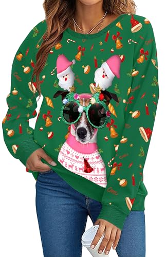 Ugly Christmas Sweatshirts For Women Funny Xmas Holiday Pullovers | Funny Print,Soft Fabric,Novelty Party Outfit 1 Ugly Christmas Sweatshirts For Women Funny Xmas Holiday Pullovers | Funny Print,Soft Fabric,Novelty Party Outfit