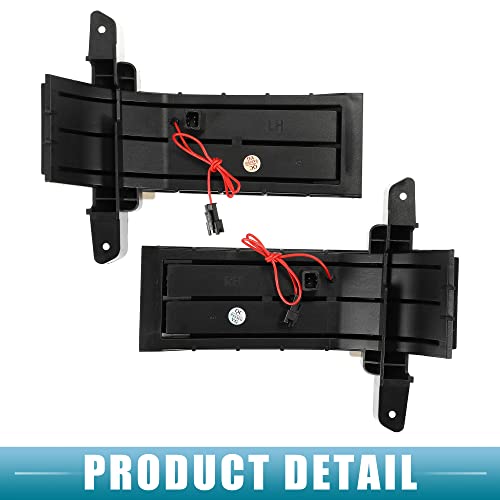 A ABSOPRO LED Side Mirror Turn Signal Light Clearance Lamp Door Wing Mirror Blinker GM23444105 GM23444106 for Chevrolet Silverado 2014-2019 White Yellow LED Black Lens 1 Pair