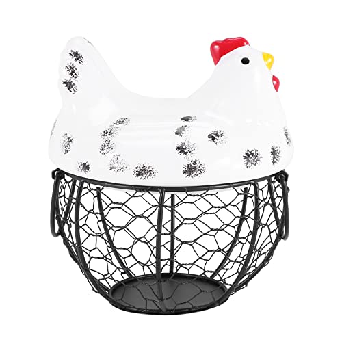 Sarngk Cesta para huevos, cesta para huevos, organizador de alambre forjado, cesta de almacenamiento para restaurante, decoración de gallina de KüChe ()