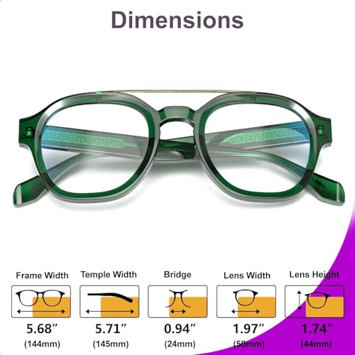 Image of VISOONE Retro Round Anti Eyestrain Metal Medium Eyewear Blue Light Blocking Glasses for Computer Gaming Women Man SANFORD