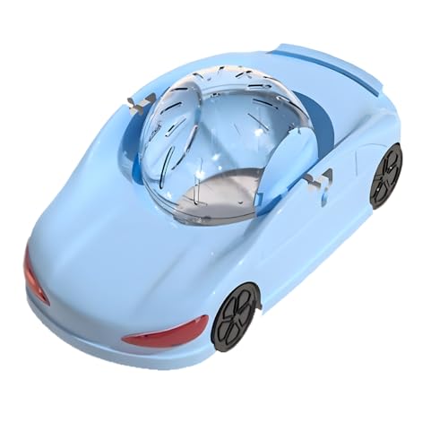 車型ハムスター回し車 静か 車輪 ハーモニー ホイール ストレス解消 運動不足対策 おしゃれ 人気 多機能 ゴールデンハムスター デグー ドワーフハムスター 小動物に対応 ペット用品 プレゼント ギフト 贈り物 (ブルー)