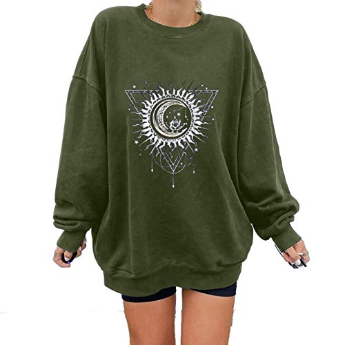 Aniywn Womens Sunflowers Print Sweatshirt Crewneck Sweatshirts Long Sleeve Oversize Boyfriends Pullovers Tunic Tops