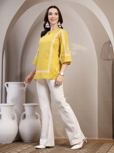 Image of COTLAND Fashions Jaipuri Cotton Printed Short Kurti for Women