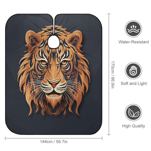 Capa para corte de cabello con logo tigre, ajuste cuello miniatura 2