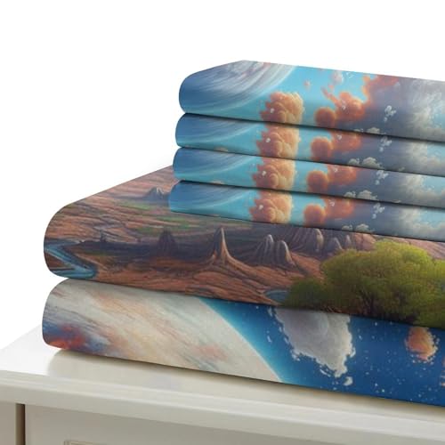 Housse de couette 3D terre parure de lit microfibre haute densité - 6