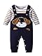 Derouetkia Baby Junge Kleidung Gestreifte Oberteile Tierdruck + Hosen Outfit Set, Braun, 3-6 Monate
