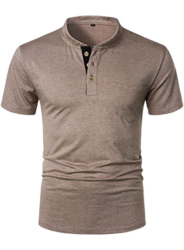 FANARCHER Men’s Henley Short Sleeve T-Shirts Casual Tee Shirts Cotton Summer Tops2