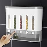 Wall Mounted Sprinkles Dry Food Dispenser, 10L Storage Dispenser, Free Control of Rice Beans Laundry