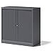 BISLEY Rollladenschrank Essentials, mit 1 Fachboden für 2 Ordnerhöhen, Metall, 9634 Rollladen Anthrazit, Korpus Anthrazitgrau, 47 x 100 x 100 cm