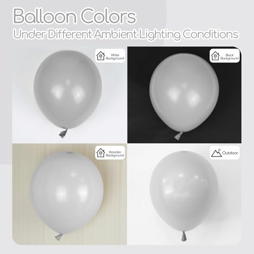 Image of Gray Balloons 12 inch, Grey Latex 50pcs Party Balloons