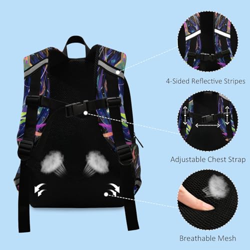 panksolu Abstract Axolotl Toddler Backpack for Boys Girls Kids Backpacks Preschool Bag Travel Bag4