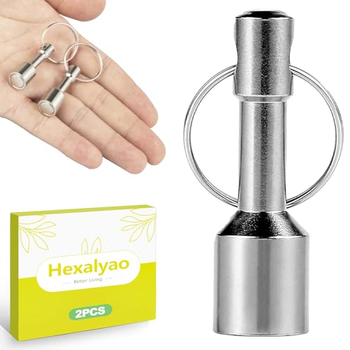 Hexalyao 2 Pack Neodymium Keychain Magnet Tester Pocket Tool for Basic Metal Testing Portable Magnetic Tool with Quick Release Key Ring for Keys Jewelry Coins Hardware
