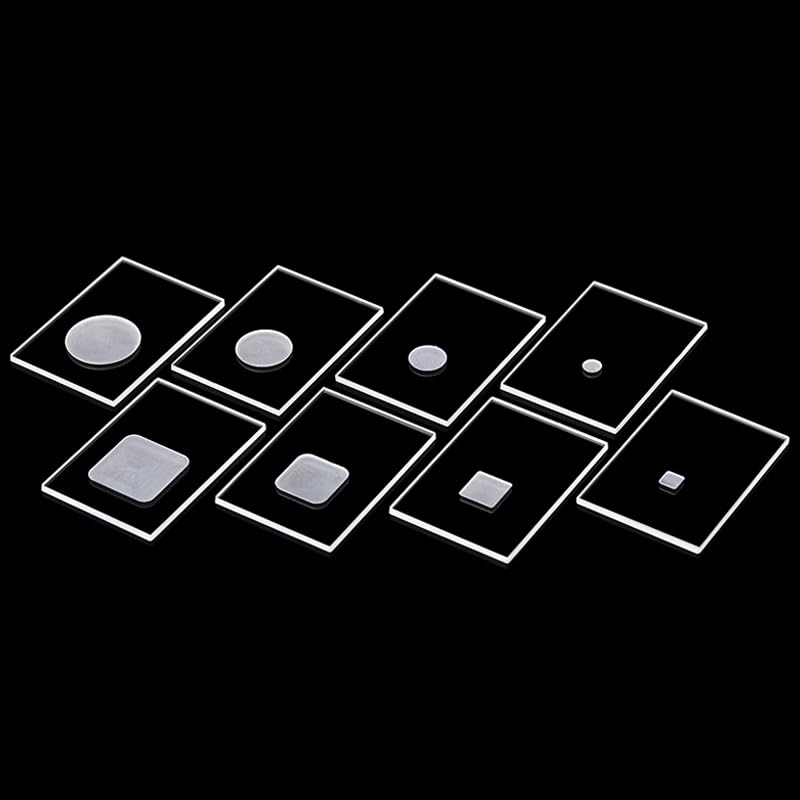 WENWENLEE XRD Sample Slot Powder Slide Square Optical Glass/Round/Frosted Slot(Round D15T0.5mm)