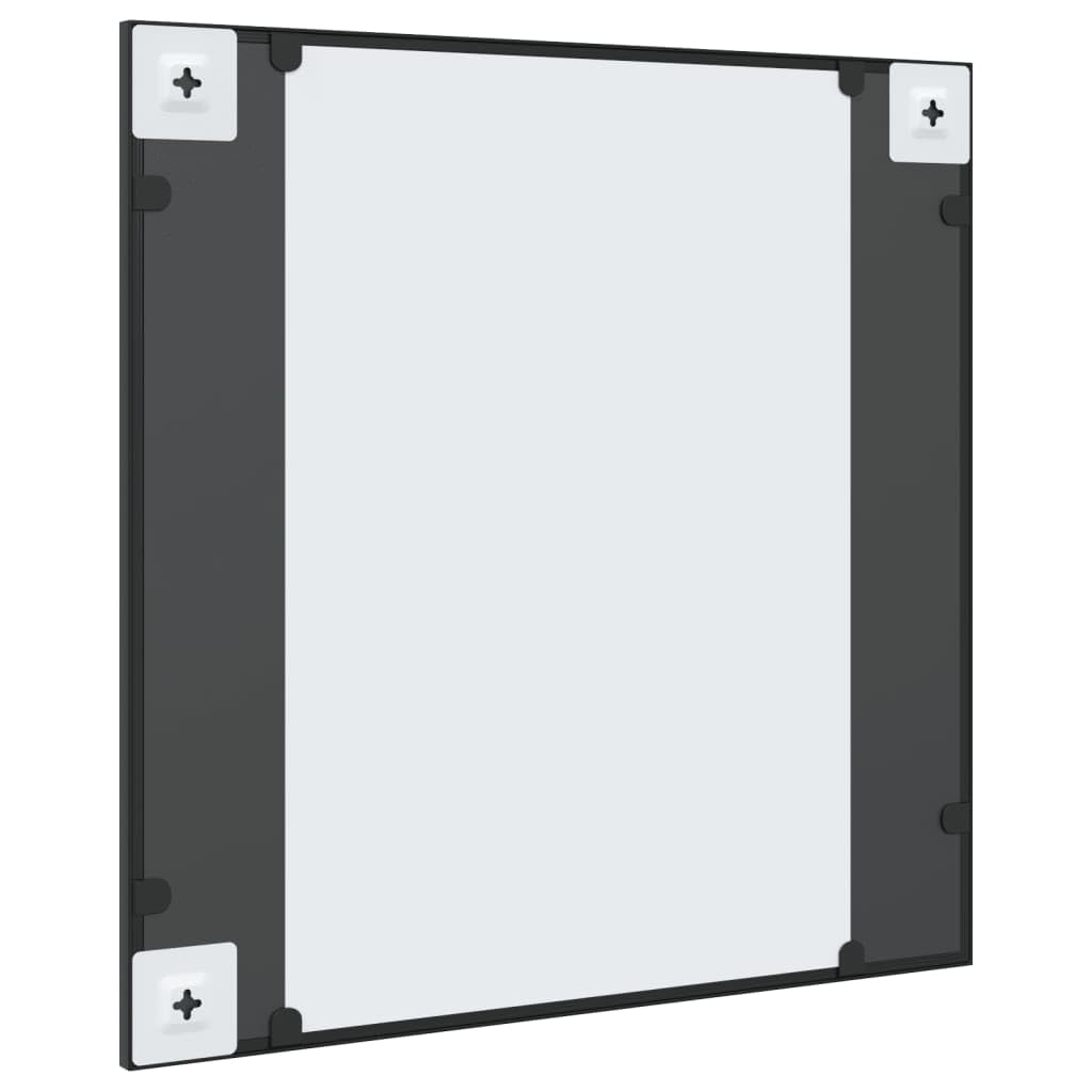 Specchio da parete per piccoli ambienti, specchio da parete nero, 60 x 60 cm, quadrato con telaio in ferro verniciato a polvere, per montaggio a parete