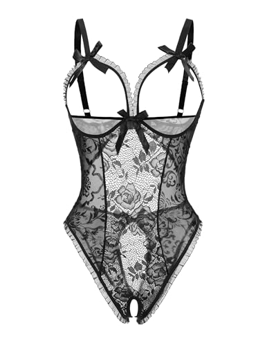 Image of Avidlove Women One Piece Lingerie Sexy Lace Babydoll Mini Bodysuit