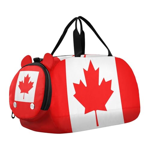 Canada Flag Girl's Gym Duffel Bag with Shoes Compartment Lightweight Sports Duffel Bag for Travel, Sports, Fitness & Workout bolso para gym mujer