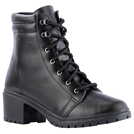 Bota Coturno Feminino Tratorado Salto Baixo Grosso Confort CBN preto35