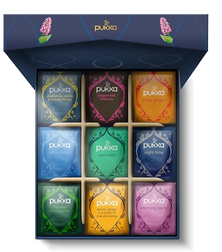 Pukka Herbs Premium Herbal Tea Selection Gift Set Box Ideal Gifts For Women & Men, Birthday, Anniversary & Self-Care Eco-Friendly Selection, 45 Tea Bags, 9 Delicious Flavours Pukka Herbs Premium Herbal Tea Selection Gift Set Box Ideal Gifts For Women & Men, Birthday, Anniversary & Self-Care Eco-Friendly Selection, 45 Tea Bags, 9 Delicious Flavours