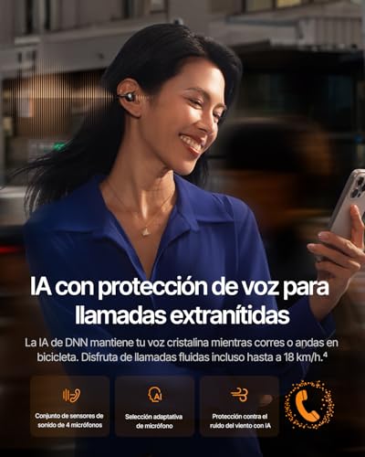 Miniatura 6 de Baseus Inspire XC1 Auriculares Open-Ear, Sound by Bose, Cloud Comfort, con Dolby Audio | Hi-Res | Unidad híbrida de 2 vías | Tweeter Knowles BA, autonomía de 40 h, IP66, Llamadas nítidas con IA