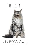 A Silver Tabby Maine Coon Cat is the Boss of me...: 5” x 8” Blank lined Journal Notebook 120 College Ruled Pages
