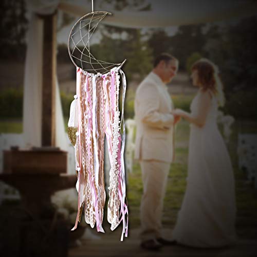 image for JOXJOZ White Feather Dream Catchers for Kids, Handmade Moon Dream Catc