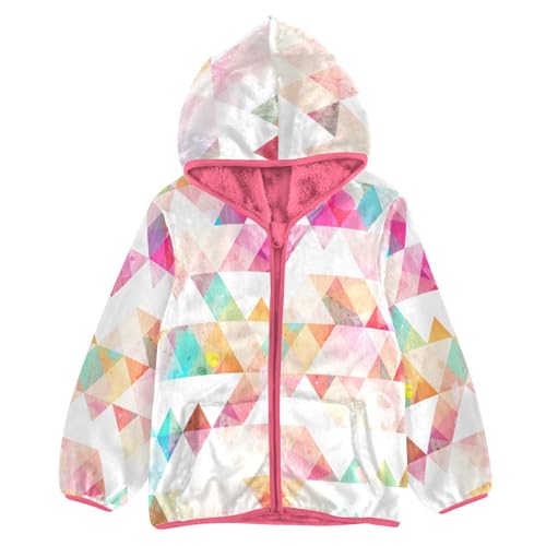 OTVEE Rainbow Triangle Seamless Kids Hoodie Jacket Fall Spring Full Zip Warm Outwear Coat
