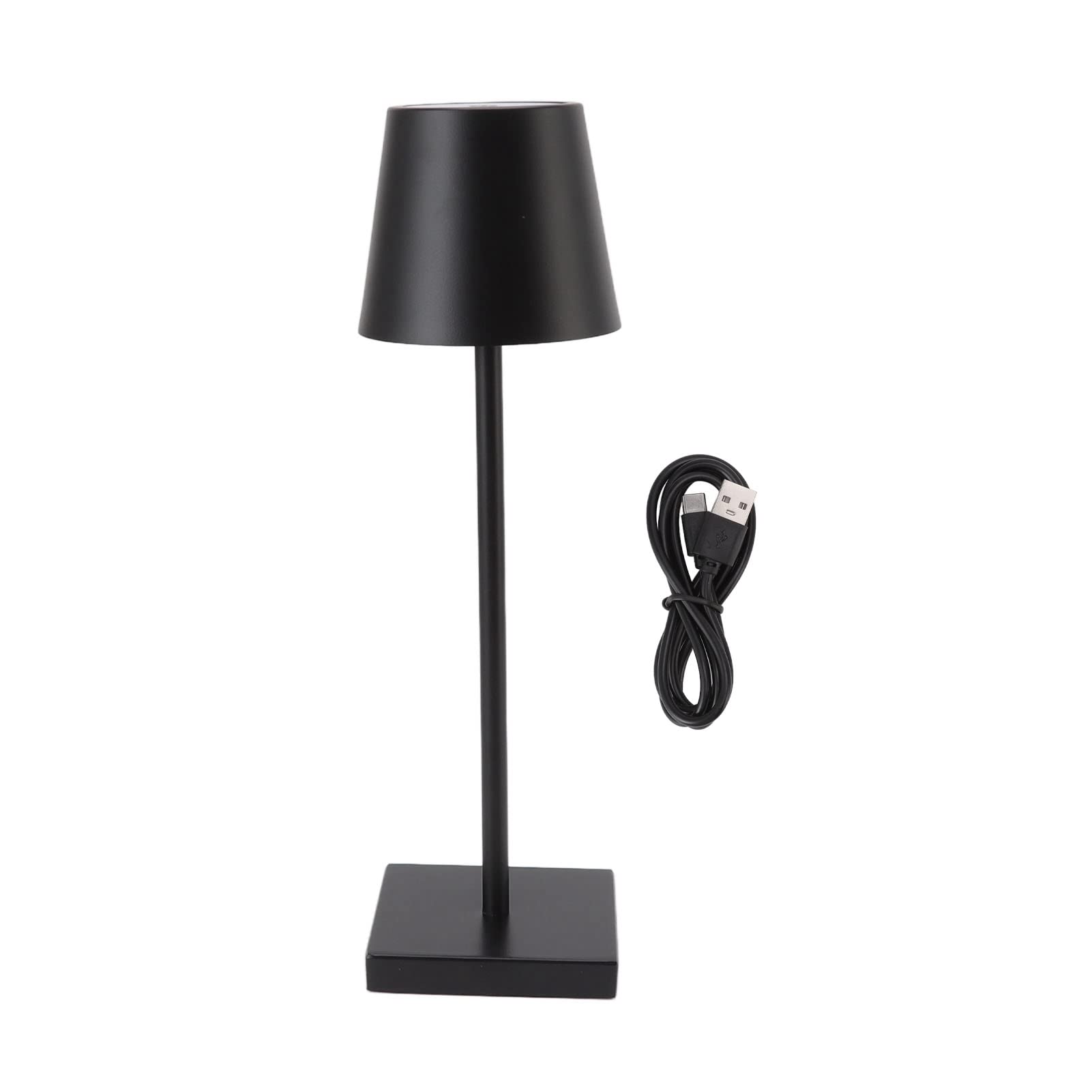 Lámpara de mesa LED de metal portátil, lámpara de escritorio de metal inalámbrica, lámpara táctil LED moderna, simple, recargable, alto brillo, interruptor táctil regulable, lámpara de me