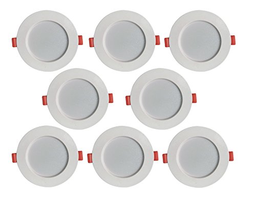 BENE? Konnect Virgin Plastic Round Ceiling Light, (Yellow 7w, Pack of 8 Pcs)