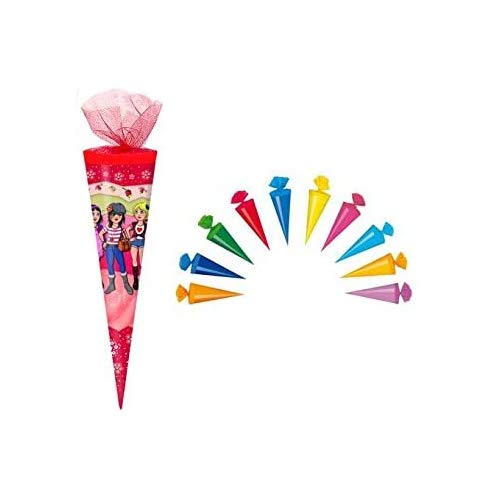 Schultüte „Märchenprinzessin“ – Rund, 35 Cm Lang, Glanzlackiert Mit Krepppapier-Verschluss
