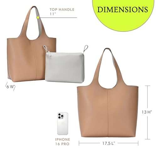 Bolso Tote Vegan Leather para Mujer 17.5" L x 6" W x 13" H miniatura 6